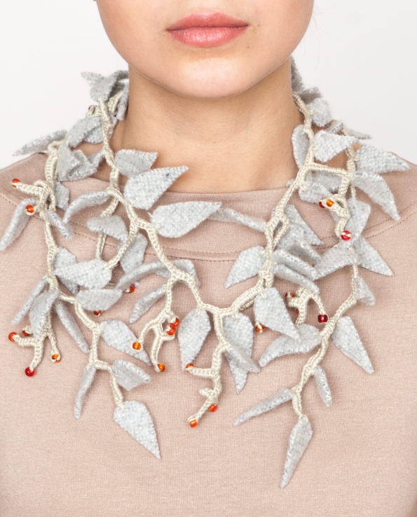 Soft necklace with red berries